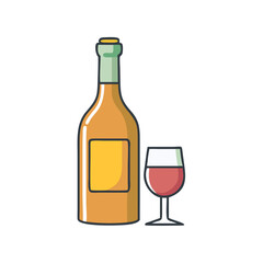 wine bottle vector icon, wine bottle vector illustration - simple illustration of wine bottle, perfect for logos,and wine bottle -themed designs.