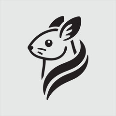 Minimalist Squirrel Head Silhouette Vector Illustration