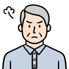 シニア男性（怒る）
