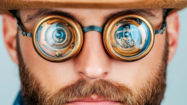 Intricate Steampunk Goggles: A Close-Up View of Mechanical Marvel