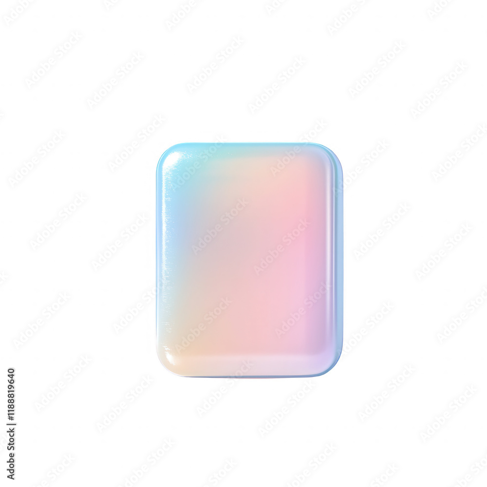 Poster a smooth, iridescent object with a glossy finish reflecting light., isolated on a transparent backgr