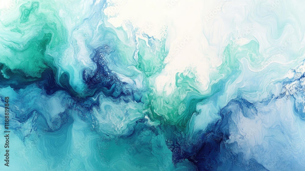 Poster a refreshing gradient blending frosty mint green to cobalt blue, with fluid transitions creating a c