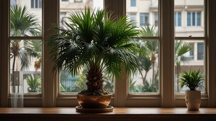 Fototapeta premium PNG Elegant indoor palm plant decor