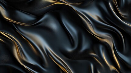 Obraz premium A rich, abstract design with intertwining gold and silver lines, set against a dark, glossy surface. The luxurious pattern reflects elegance and high-end appeal, perfect for premium branding.