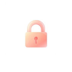 A stylish lock icon representing security and protection in digital graphics., isolated on a transparent background.