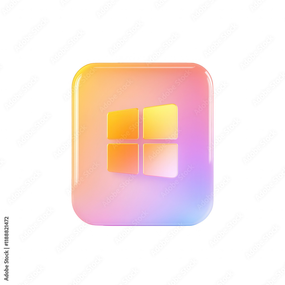 Poster a vibrant logo representation with a colorful gradient effect., isolated on a transparent background