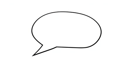 Naklejka premium Speech Bubble Icon with a Tail Pointing to the Left on a White Background