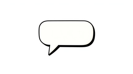 Fototapeta premium Speech Bubble Icon with a Tail Pointing to the Left on a White Background