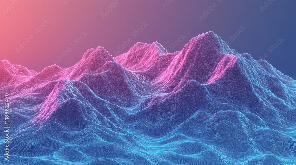 Poster a striking gradient fading from icy mint to cobalt blue, with glowing textures creating a stylish an