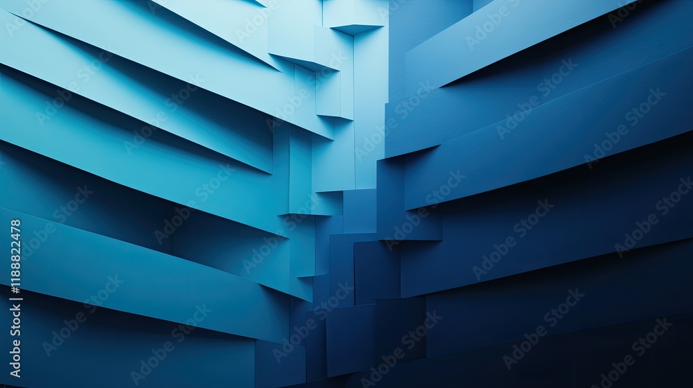 Poster a striking gradient transitioning from deep ocean blue to aquamarine, with smooth textures for a mod