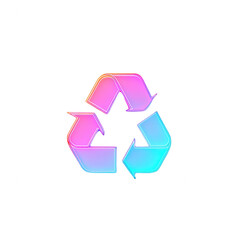 Colorful and modern recycling symbol representing sustainability and eco-friendliness., isolated on a transparent background.