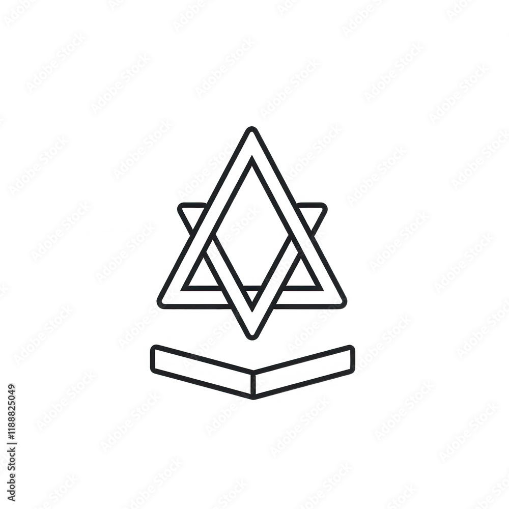 Poster geometric symbol representing balance and harmony in design and art., isolated on a transparent back