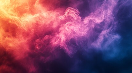 Obraz premium Vibrant Colorful Smoke Swirling Elegantly Against a Dark Background Creating a Mysterious Atmosphere