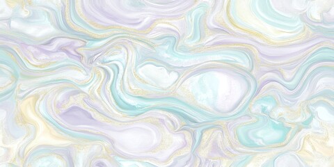 Obraz premium Elegant Pastel Marble Texture with Gold Glitter Abstract Swirls and Fluid Art Background Design
