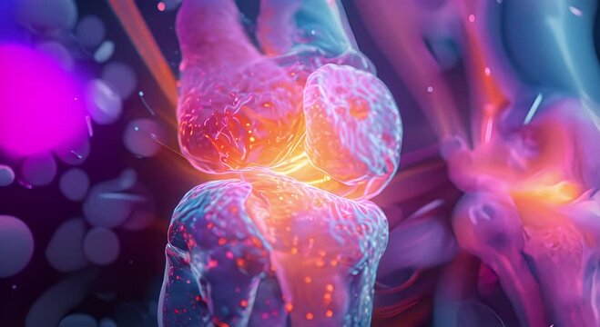 Colorful Neurons and Synapses Microscopic Journey into Neural Connections and Biology in Vibrant Science Illustrations