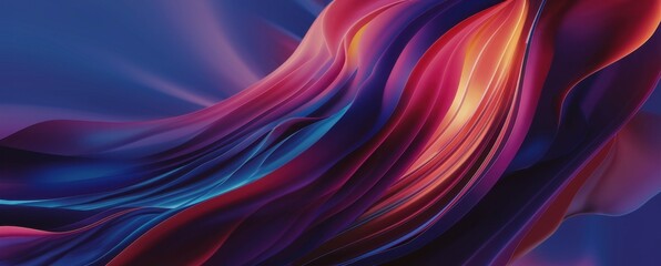 Fototapeta premium Abstract swirls, vibrant colors, fluid motion, cosmic energy, dynamic curves, electric neon, purple and blue hues, streaks of light, digital art, futuristic, high contrast, smooth gradients, ethereal 