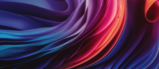 Obraz premium Abstract swirls, vibrant colors, fluid motion, cosmic energy, dynamic curves, electric neon, purple and blue hues, streaks of light, digital art, futuristic, high contrast, smooth gradients, ethereal 