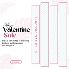 Mega valentine sale texture media sosial post template