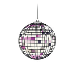 disco ball, white background, PNG