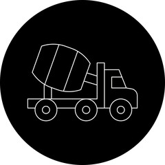 Concrete Mixer Truck icon single vector illustration