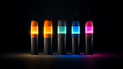 Battery icon showing different levels of charge with clean lines.