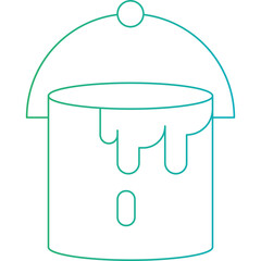 Tin with Paint icon single vector illustration