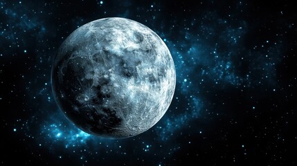 Obraz premium Celestial Sphere: A Lunar Landscape in the Cosmos