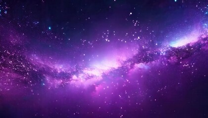 Naklejka premium ethereal purple galaxy with star clusters and cosmic dust, perfect for sci-fi background, digital art, or space themes