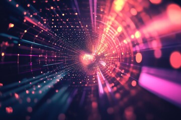 Abstract Digital Tunnel Of Light And Energy