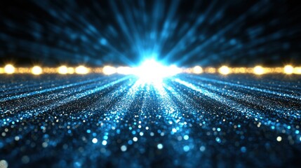 Abstract Blue Sparkle Path: A Digital Art Exploration