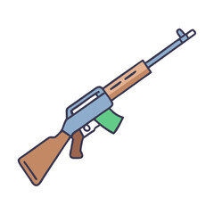 military rifle vector icon, military rifle vector illustration - simple illustration of military rifle, perfect for logos,and military rifle -themed designs.