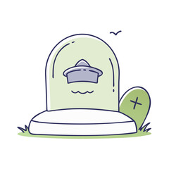 soldier s hat on grave vector icon, soldier s hat on grave vector illustration - simple illustration of soldier s hat on grave, perfect for logos,and soldier s hat on grave -themed designs.