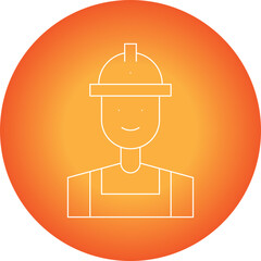 Builder icon single vector illustration