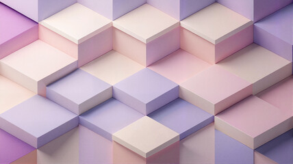 Obraz premium Soft pastel 3D cubes with gradient highlights