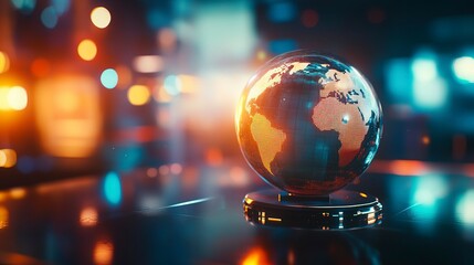 Fototapeta premium Glass globe in the night