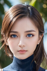 Naklejka premium ビキニ, 女, コスプレ, 海, サマータイム, ショートヘアー, ボブ, ロングヘアー, ショートカット, 美しさ, 水泳, 水, モデル, バカンス, 細い, 太陽, 人々, タン, 旅行, ファッション, 空, 人, 立っていること, 砂, 髪の毛, ブルネット, 浜, 顔, グラビア, アイドル, 巨乳, 水着, 笑う, 笑みを浮かべている, アウトドア, ハピネス, 1, 目, 見る, 