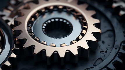 Gear icon with intricate teeth and a metallic surface.