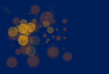 abstract background with bokeh. blue, gold, lights