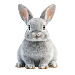 Obraz premium Adorable Grey Bunny Rabbit: A Close-Up Portrait