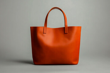 Terracotta Leather Tote Bag, Simple and Elegant Style