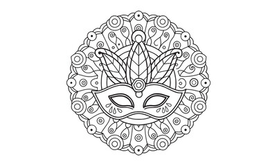 Mardi Gras Mandala Coloring Page © Jahan