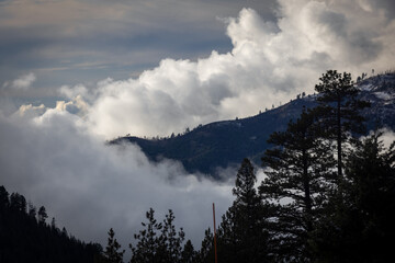 clouds over the mountains in Ashland, Oregon