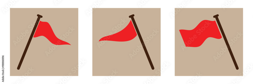 Poster flag icon. set of red flag icons. waving flag icon. different flag icons set.
