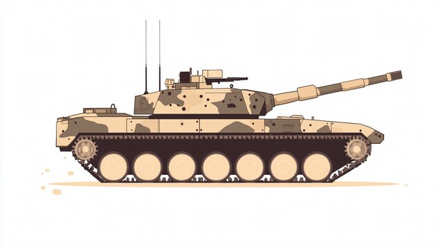 M1A1 Abrams American Battle Tank Vector Illustration