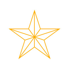 geometric gold star isolated on white