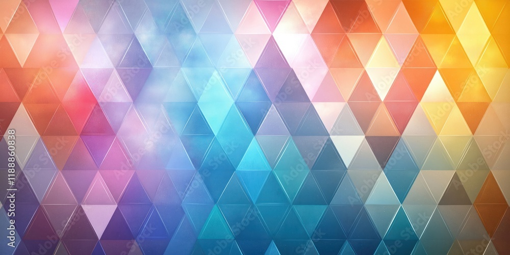 Poster abstract geometric background with pastel triangles, gradual color transitions. mosaic pattern desig