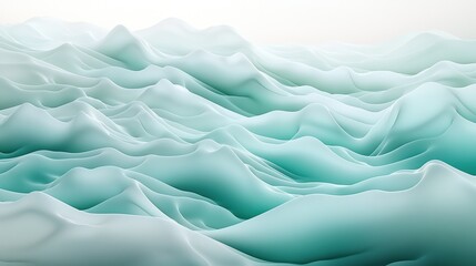 Obraz premium **Undulating wave-like patterns in luminescent oceanic colors