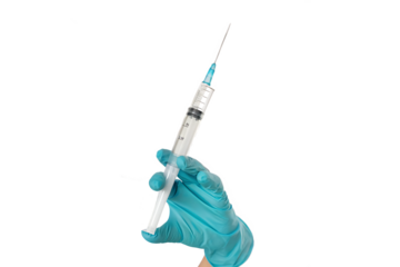nurse holding injection syringe isolated on white background PNG.AI GENERATED