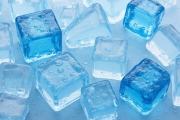 Obraz premium Frozen Droplets: A Cool Collection of Ice Cubes
