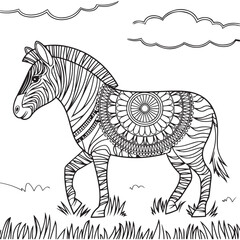 zebra jungle coloring pages for adults